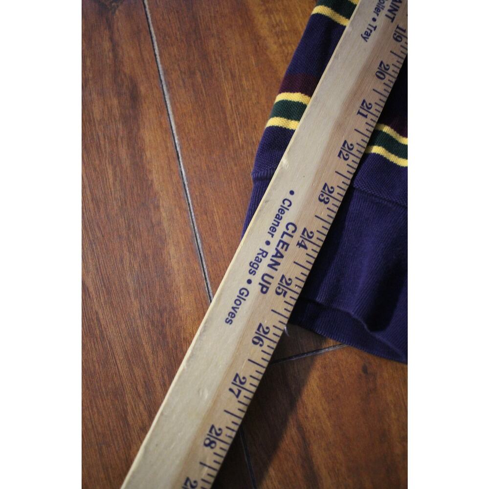 Polo Ralph Lauren Men's XL Long Sleeve Rugby Stripe Polo Shirt Navy Green Yellow - Picture 7 of 8